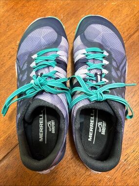 Merrell Women's Teal and Purple Barefoot Trail Sneakers